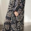 Vintage Floral Maxi Dress Plus Size Women Long Sleeve Oversize Loose Basic Spring Summer  New