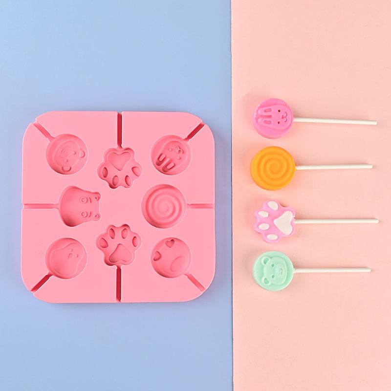 Lollipop Candy Mold Diy Cartoon Household Silicone Cheese Stick Chocolate Mold Silicone Ice Mold Household Kitchen Tool