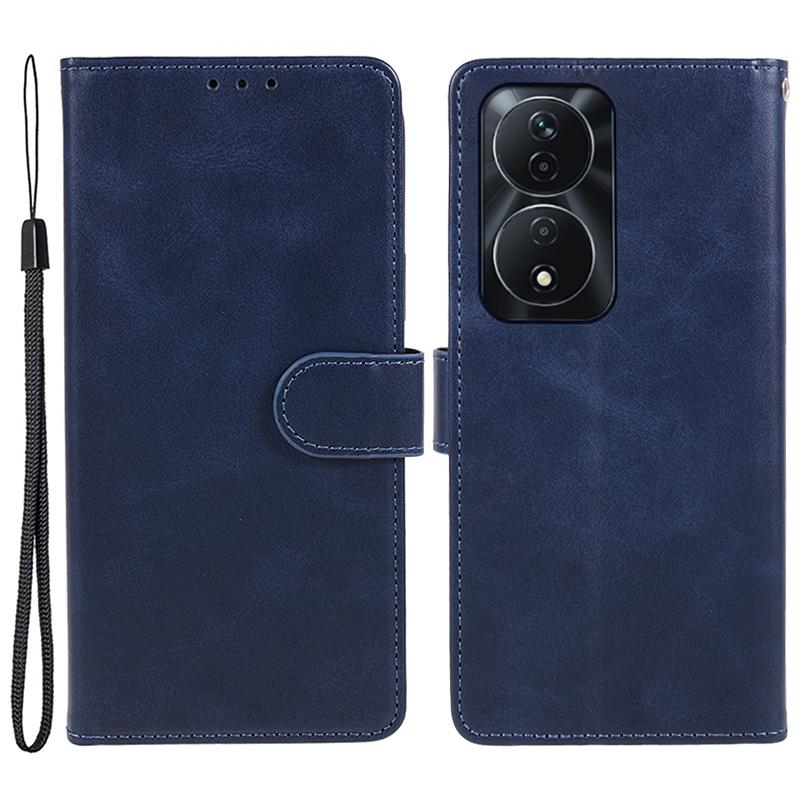 

For Honor 90 Smart Wallet Case Calf Texture Folio Flip Leather Phone Cover Blue
