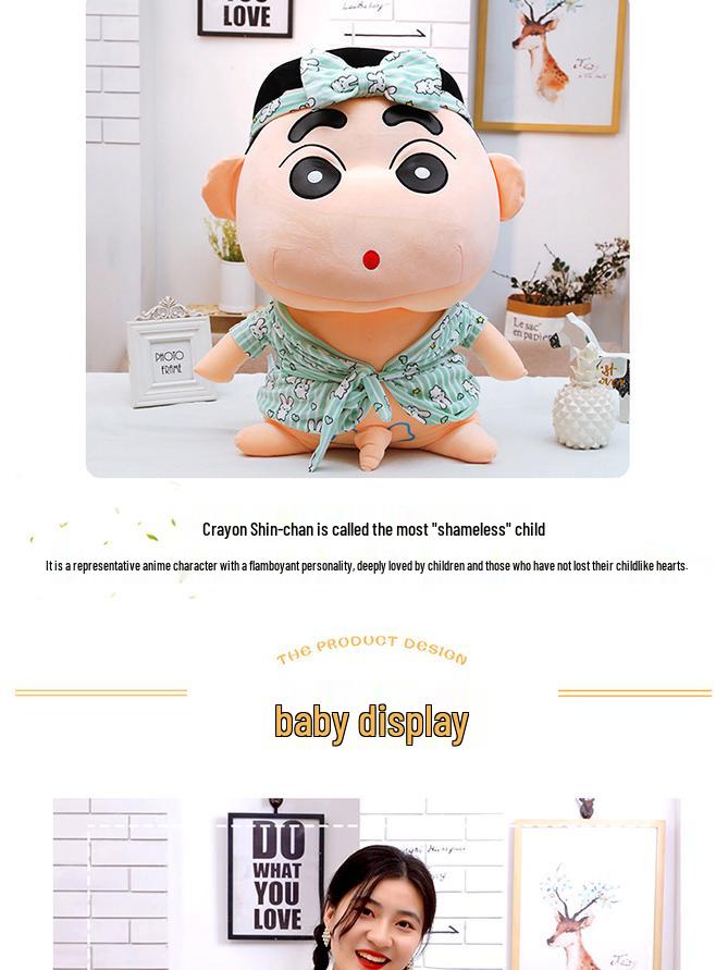 Creative Shin-chan Bathrobe Plush Toy – Funny Crayon Shin-chan Doll, Perfect Gift for Boyfriends.