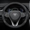Car Steering Wheel Cover For TOYOTA Crown CHR Yaris Corolla Auris Rav4 Prius Camry Raize Prado Carbon Fiber Accessories