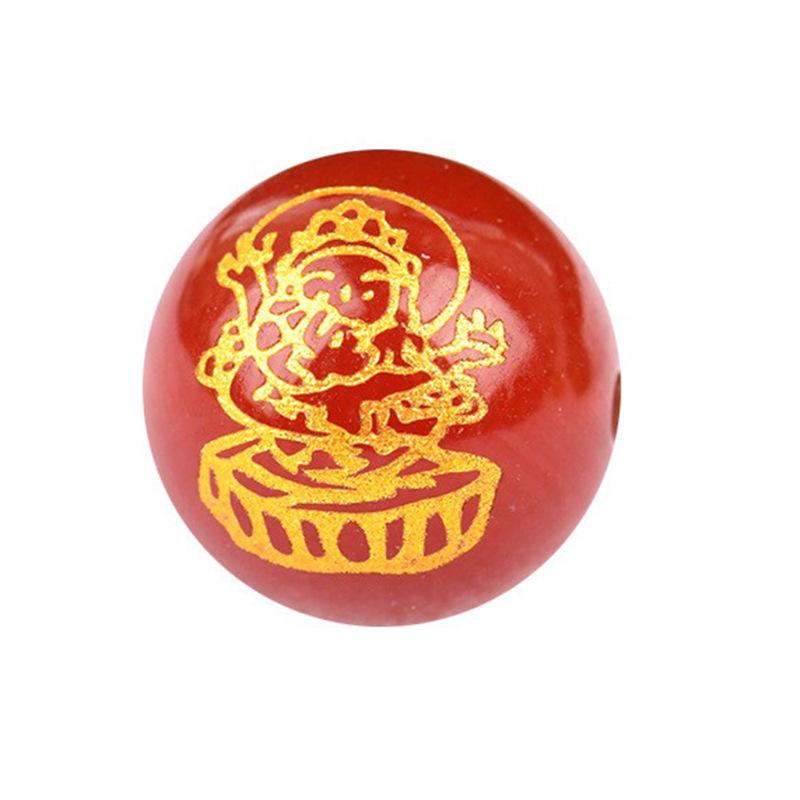 Gold-Plated Five-Color Agate Bead Bracelet: Red, Black, Yellow, Green, White for Luck and Wealth