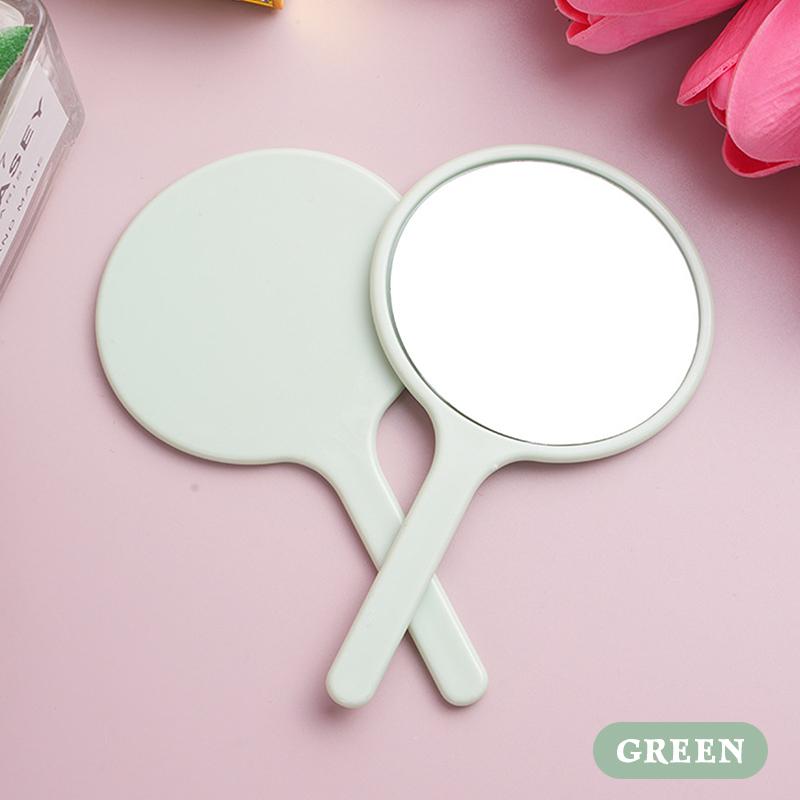 

Durable Diy Makeup Mirror Handheld Small Round Handheld Mirror Anti-Fall With Handle Portable Mirror Home зелёный
