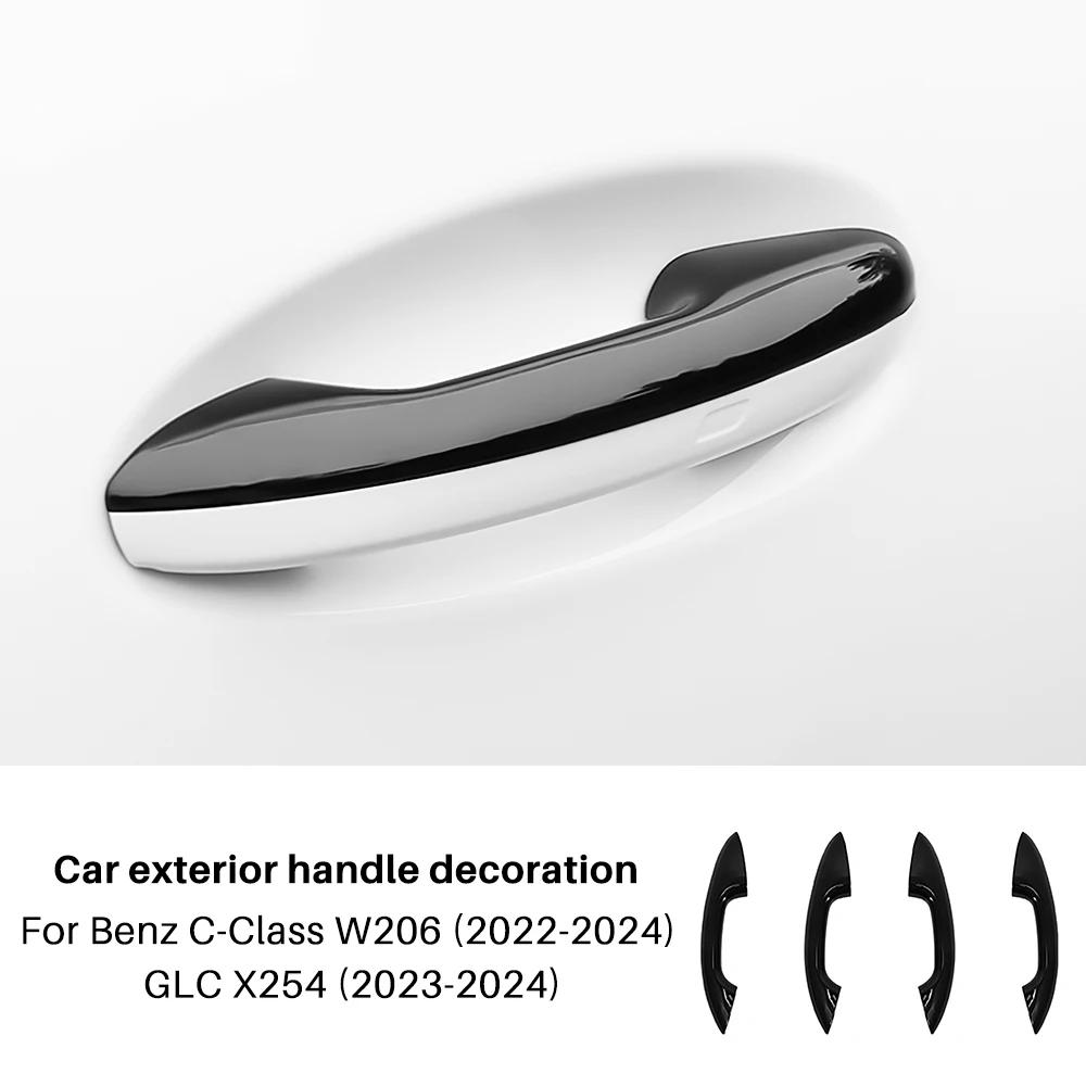 

ABS Carbon Fiber Door Handle Trim Cover - Premium Durable for Mercedes Benz GLC X254/C Class W206/S206 (2022-2024) чёрный