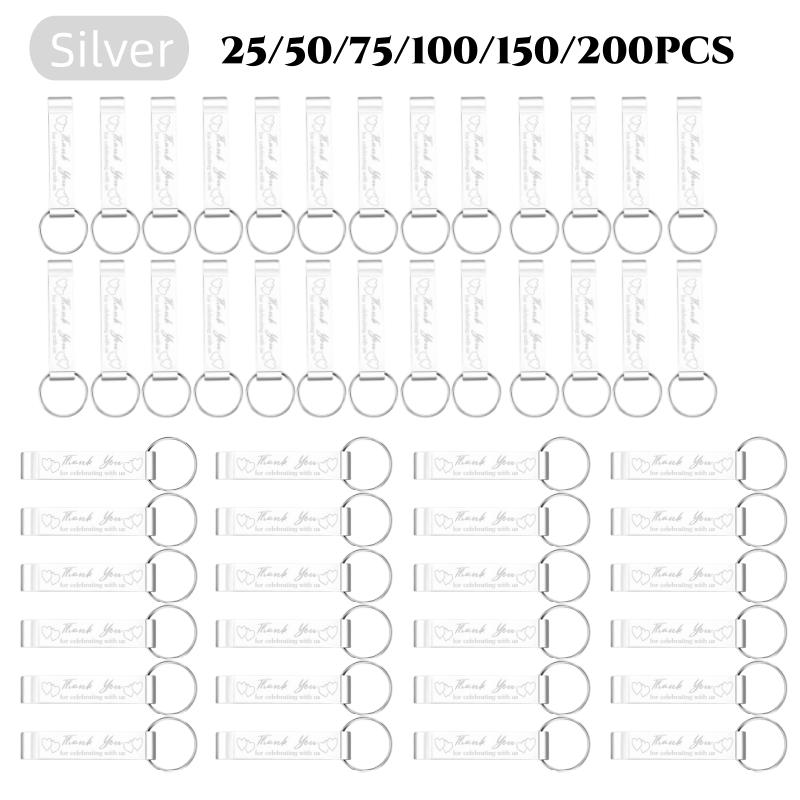 25-200Pcs Bottle Opener Keychains Wedding Thank You Gifts for Guest Portable Mental Wine Beer Openers for Party Birthday Favors