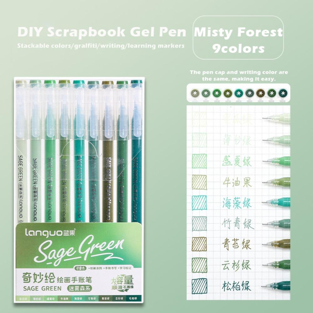 9pcs Art Painting Graffiti Art Markers Large Capacity Highlighter Pen Color Gel Pen  Gift