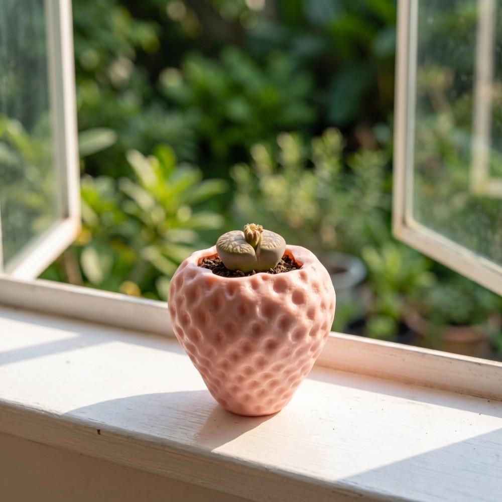 Creative 3D Printed Strawberry Flower Pot Ornaments Decoration Strawberry Storage Box Sweet Fruit Shaped Desktop Planter Office