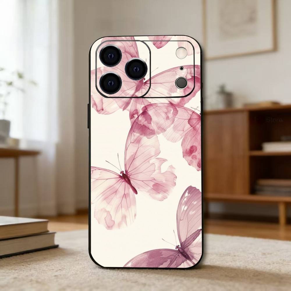 

B-Butterfly Phone Case Silicone Soft For IPhone 17 16 15 14 13 12 11 X XR Plus Pro Max Plus iPhone15plus