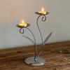 Iron Tulip Candle Holder Decoration 3-Arm Flower Candlestick Home Office Living Room Metal Tealight Candle Stand Table Centerpiece Ornament