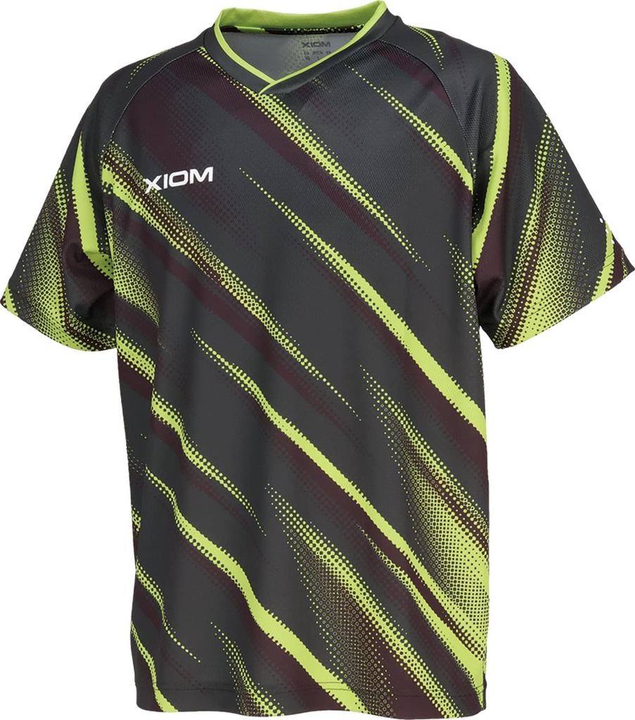 XIOM Tischtennis Spielshirt, Fort Shirt, J.T.T.A (Japanischer Tischtennisverband) Zugelassen, Unisex, Schwarz/Lime (029), Größe XS (GAS00003)