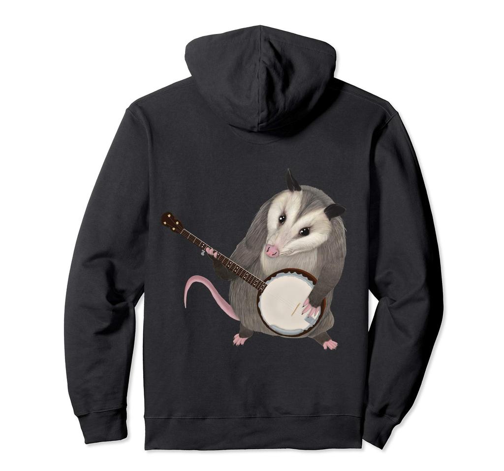 Opossum Playing the Banjo - Possum Hoodie