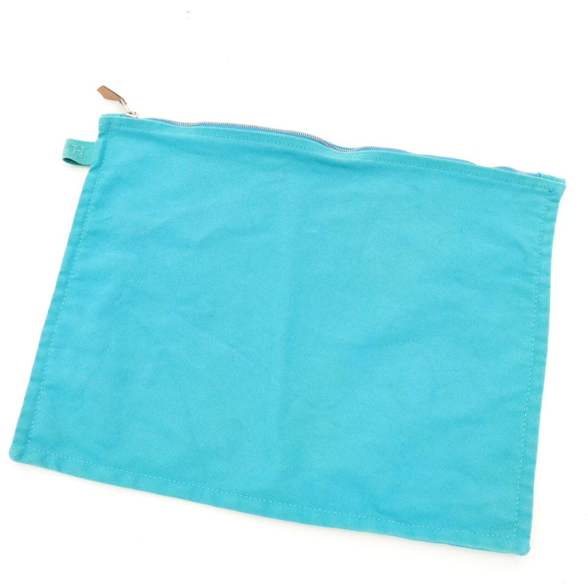 

HERMES Зроблено у Франції кампус Клатч світло-блакитний Плоский гаманець Жіночий Вживаний