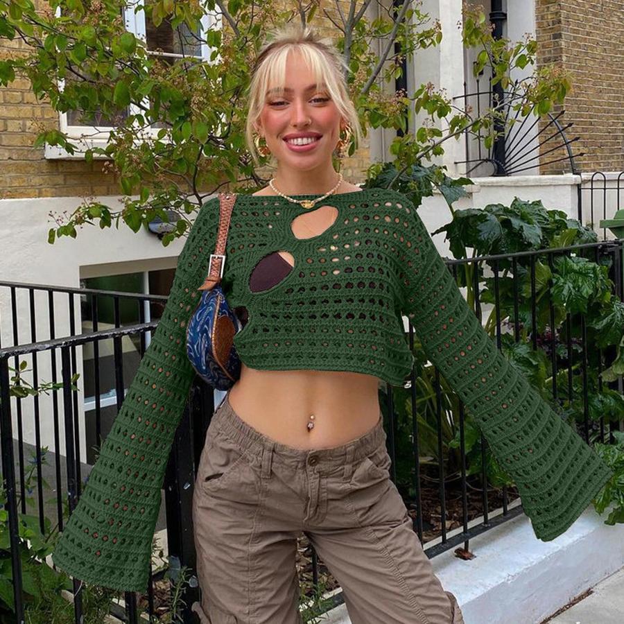 New Sexy Asymmetrical Hole Cutout Knit Women's Cover-Up in Stock