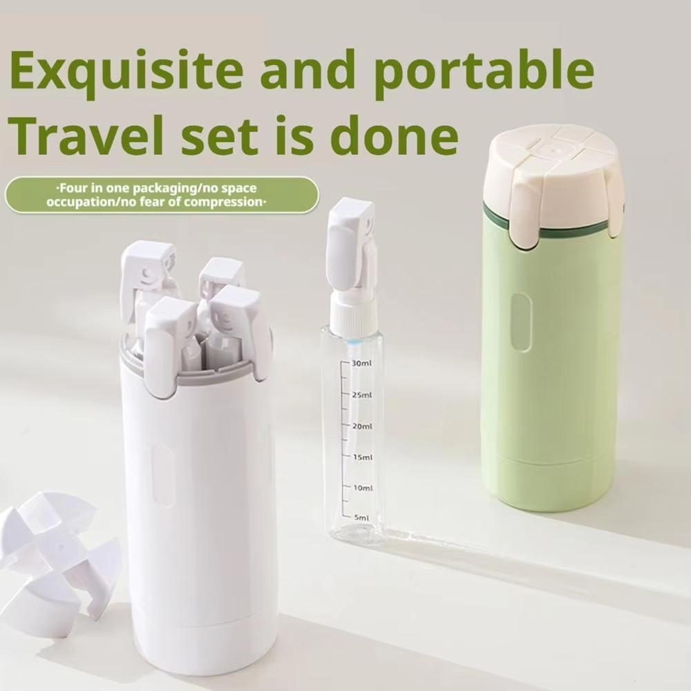 Travel Cosmetic Dispenser Bottle – 4-In-1 Multifunction Toiletry Container With Clear Labels, Minimalist Leak-Proof Design