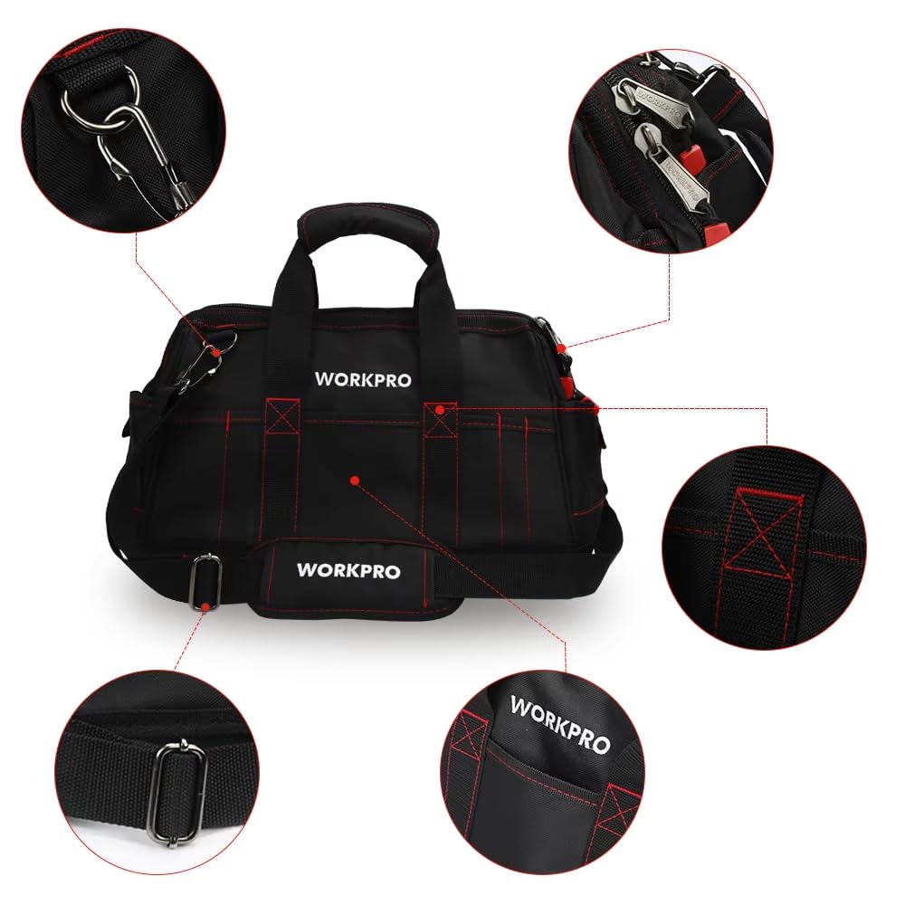 zmart WORKPRO 18 inch 46 cm Tool Bag 600D Tool Holder Tool Box Tool Box Repair Bag