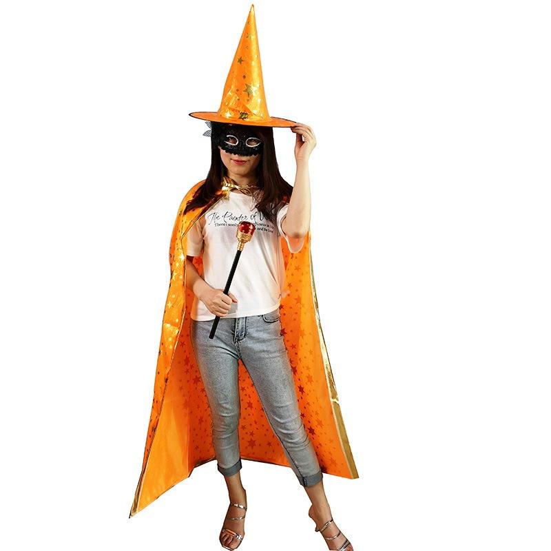 

Halloween Cloak Suit Children Adult Ball Dress Up Costume Props Hot Stars Hat Cloak One size