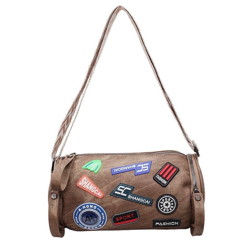 

Сумка через плечо Женская сумка кроссбоди Сумка для покупок Сумка для мобильного телефона Сумка-цилиндр коричневый