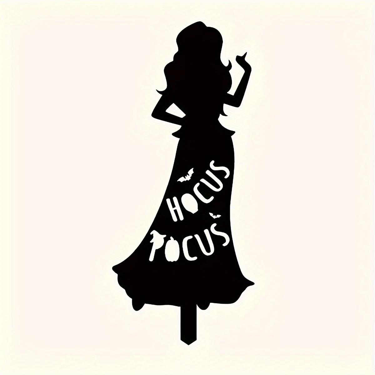 

1pc Halloween Witch Iron Silhouette Patio Sign with Stake Outdoor Lawn Decoration Halloween Party Supplies