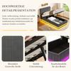 Modern Upholstered Beds with LED Lighting, USB-C Charging, Height-Adjustable Headboard, Corduroy, Slatted Frame, Under-Bed Storage.90*200 Gray