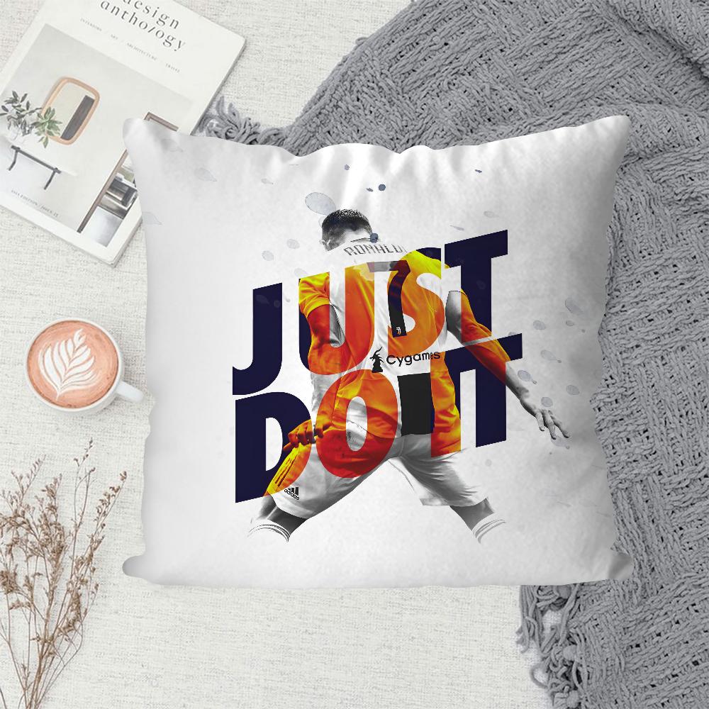 1PC CR7 Cristiano Ronaldo Pillow Case Sofa Decorative Home Double-sided Printing Short Plush Cute Cushion Cover