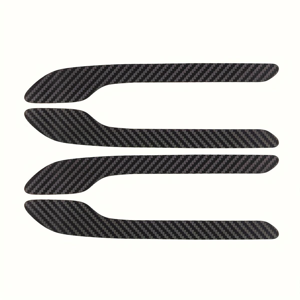4 pièces de Wraps Aspect Fibre de Carbone pour Poignées de Porte de Tesla Model 3/Y - Résistants aux Rayures, Installation Facile Accessoires Extérieurs 4Pcs