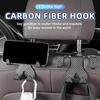 Car Seat Headrest Hook Carbon Fiber Mobile Phone Holder Vehicle Organizer Storage Holders Handb K0Q0