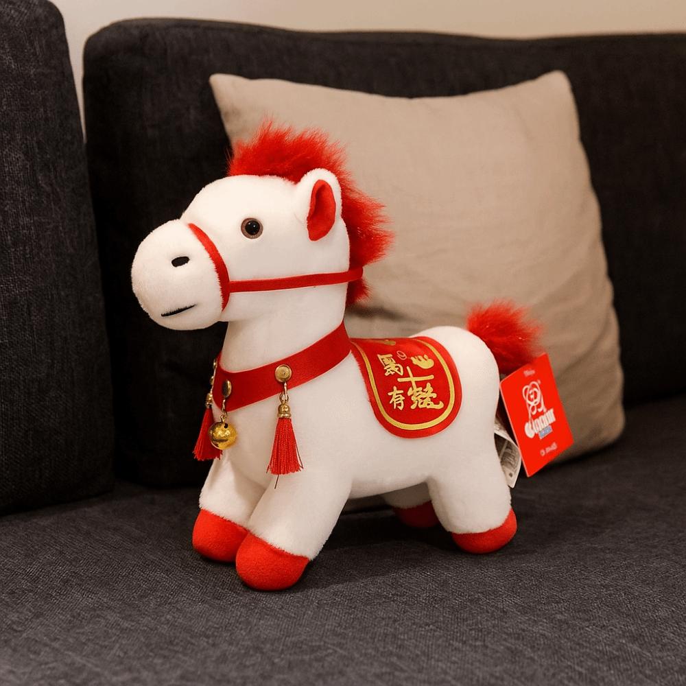Soft Horse Mascot Stuffed Animal PP Cotton Chinese Horse Plush Doll  Chinese New Year Gift
