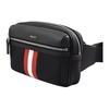 Bally Logo Zipper Closure Fabric And Leather Waist Bag Men waist bag Black 6302615