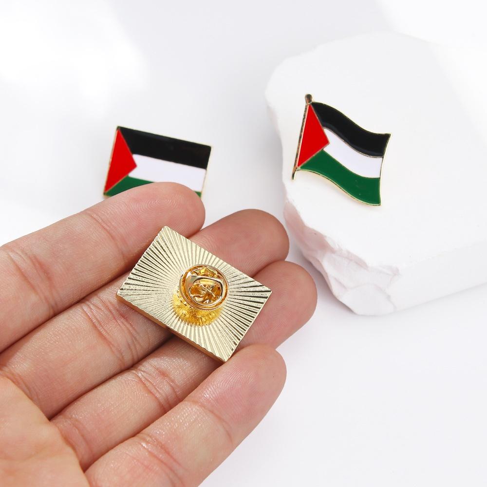 Broche Drapeau Palestinien Tendance Vente en Gros Badge Métal Pour Accessoires Vêtements