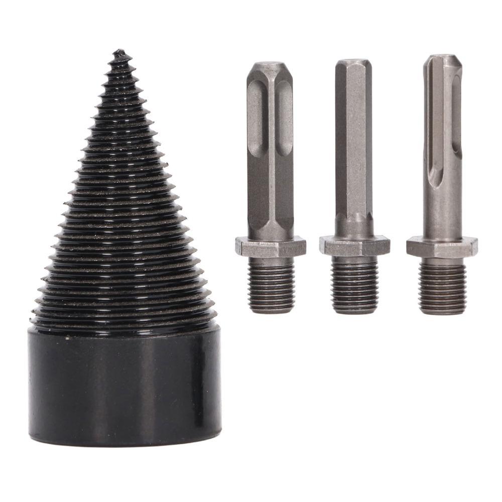 4pcs Heavy Duty Detachable Log Splitter Bit Hex Shank Firewood Drill Bit Family Heating
