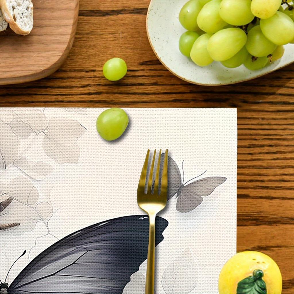 4pcs Elegant Butterfly Coasters - Modern Minimalist Table Decor with & Brown Butterfly Design, Heat-Resistant Surface Protectors for Dining Table