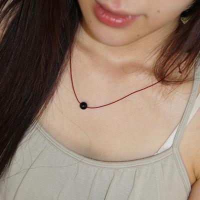 OURPIERRE BLACK BALL ROPE NECKLACE
