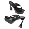 New 12CM Sexy Car Model Fashion Nightclub Thick Heel Crystal Square Head Non-slip Slippers