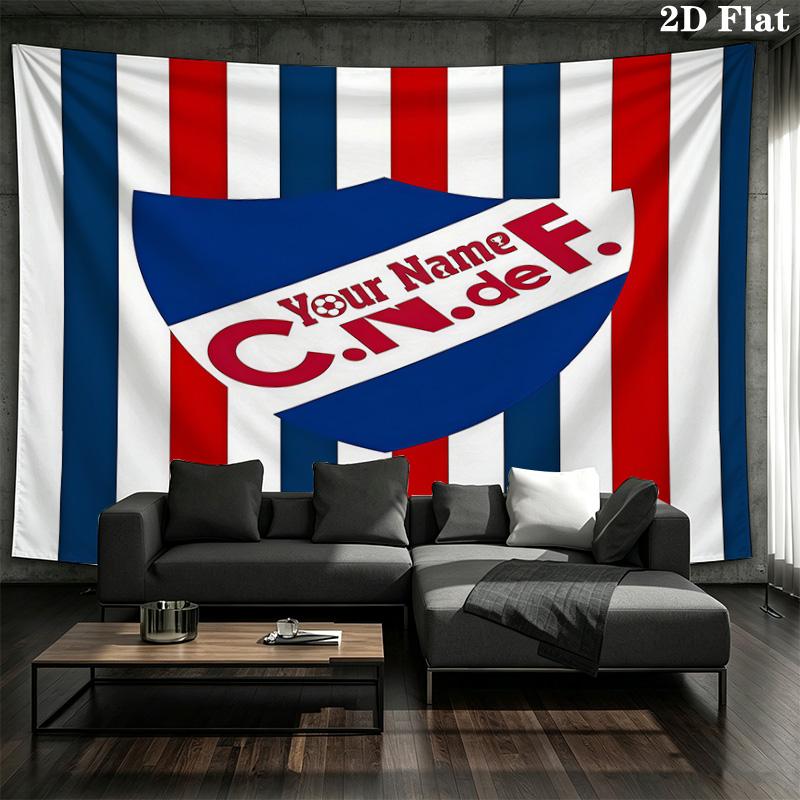 Club Nacional De Football Custom Name Wall Tapestry Aesthetic Wall Hanging Printed Fabric Blanket Decorative Tapestries for Bedroom Living Room Home D