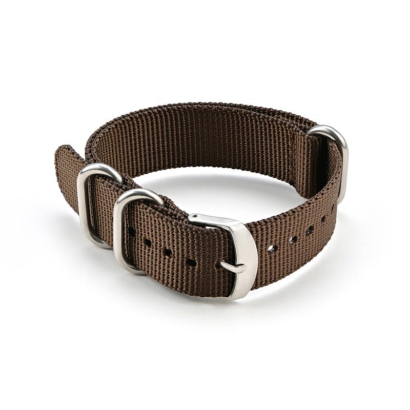 

Nylon Watch Strap Replacement Strap with Silver Stainless Steel Buckle for Men s Watch 20mm/22mm/24mm watch bands 24mm коричневий