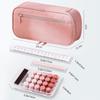 Minimalist Canvas Pencil Case - Large Capacity, Stylish Solid Color for Students
