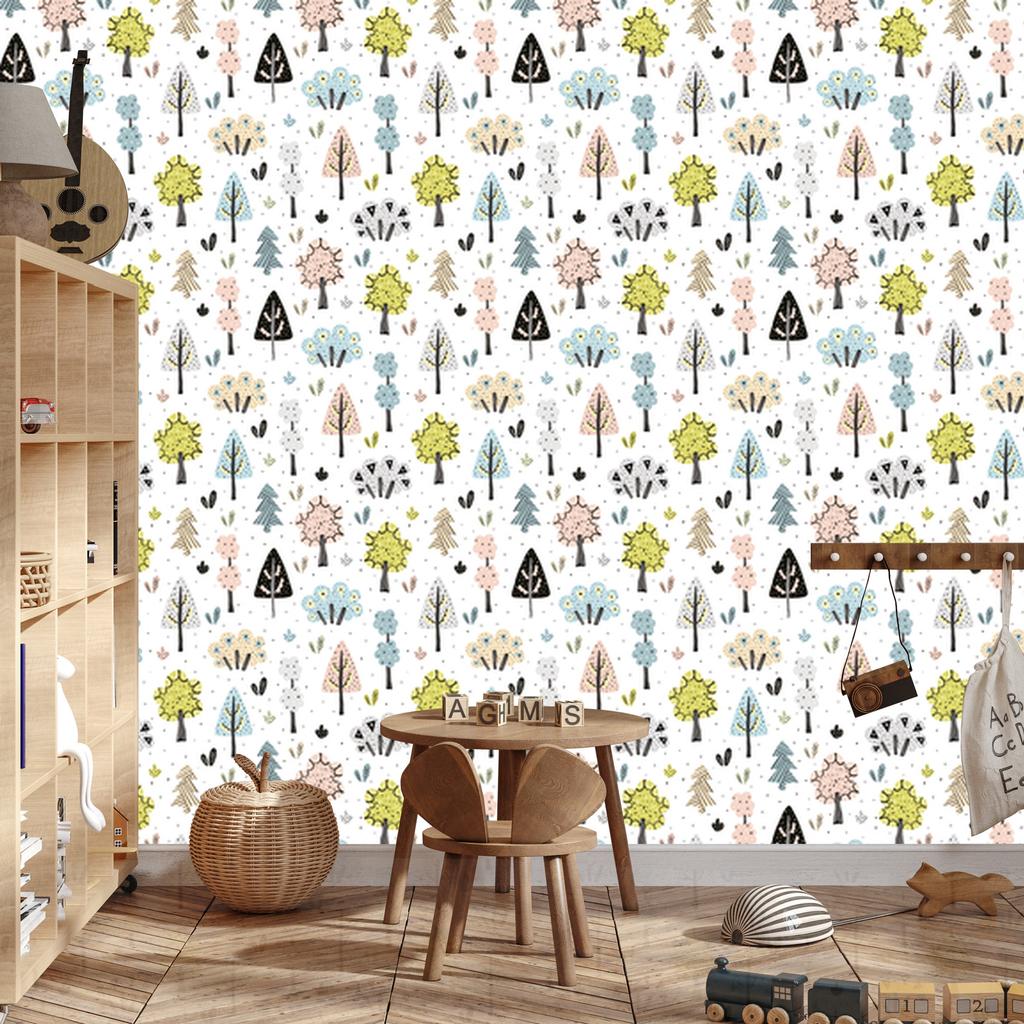 Beautiful Forest Wallpaper In Scandinavian Style for Living Room and Bedroom 50x1000