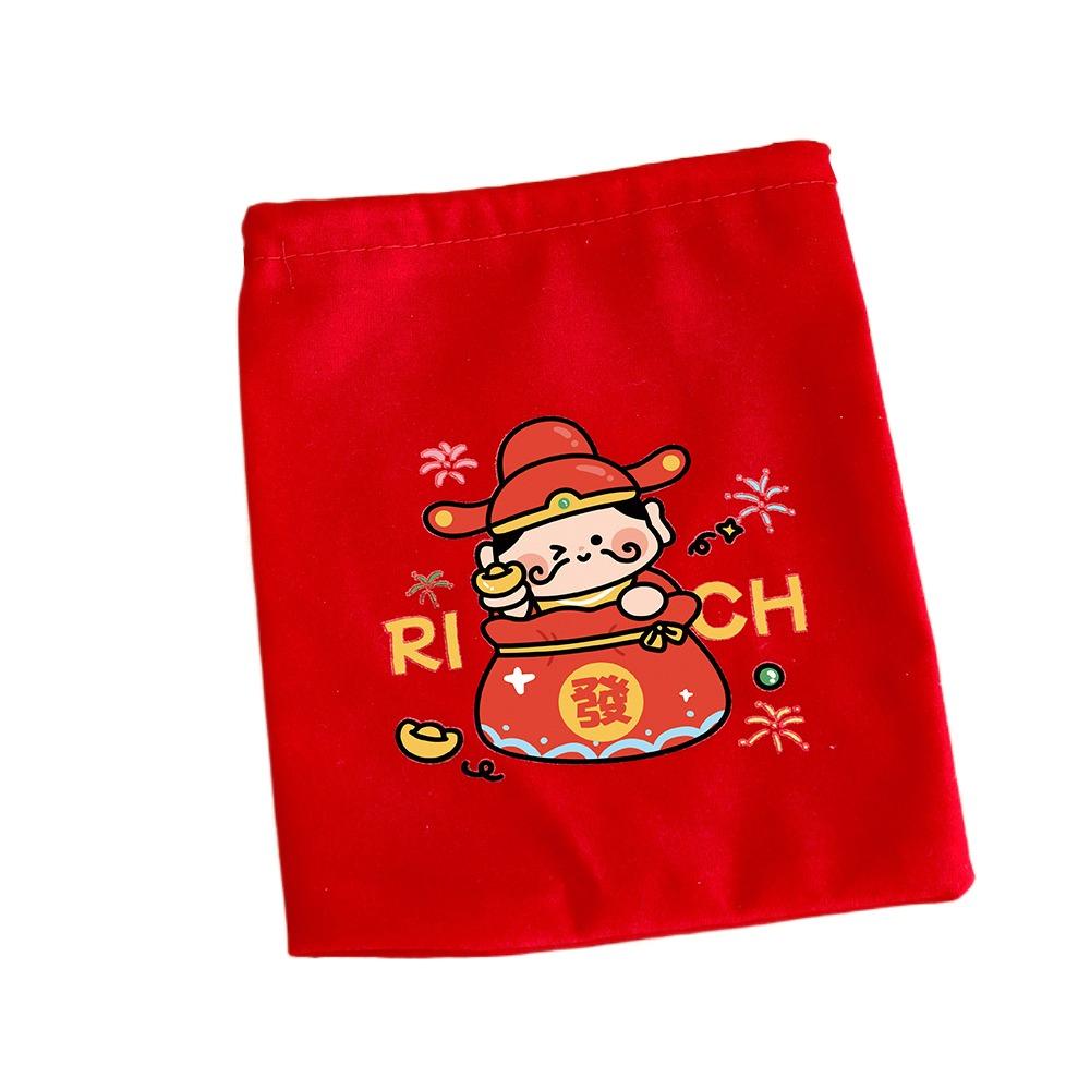 Creative Gift Velvet Snack Storage Pouch Gift Decoration Amulet Blessing Sachets Pendant silk bag Happy New Year Lucky Bag