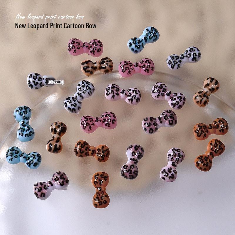

Meillard Leopard Print Bow Nail Art Resin Accessories