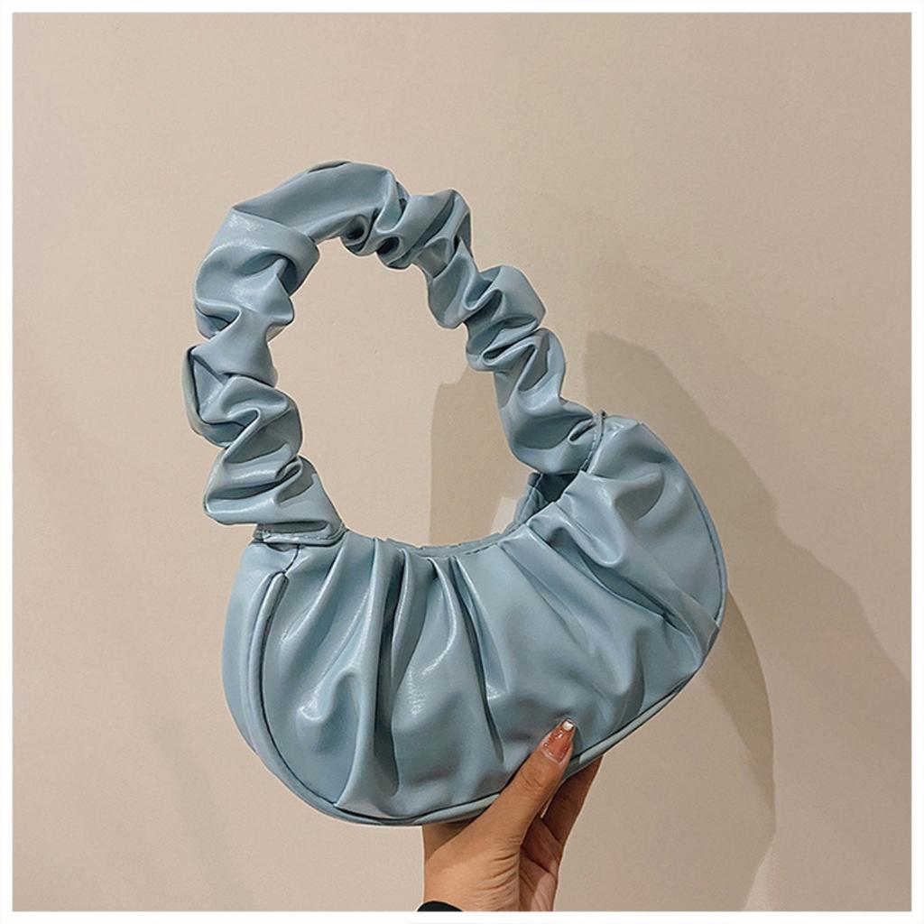 Bag Girl, Korean Version One Shoulder Dumpling Bag, French Bag, Fashionable Cloud Bag, Pleated Handbag, Armpit Bag