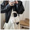 Polyester Women Shoulder Bag Bowknot Decor Polka Dot Pattern Handheld Purse Korean Style Ladies Handbag Street Matching