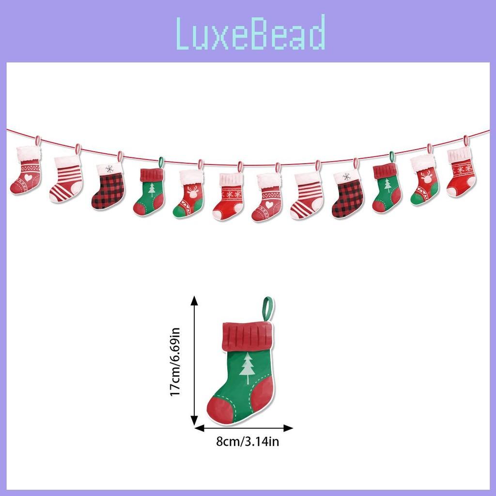 Christmas Theme Letter Snowman Sock Pattern Paper Banner Props Decoration