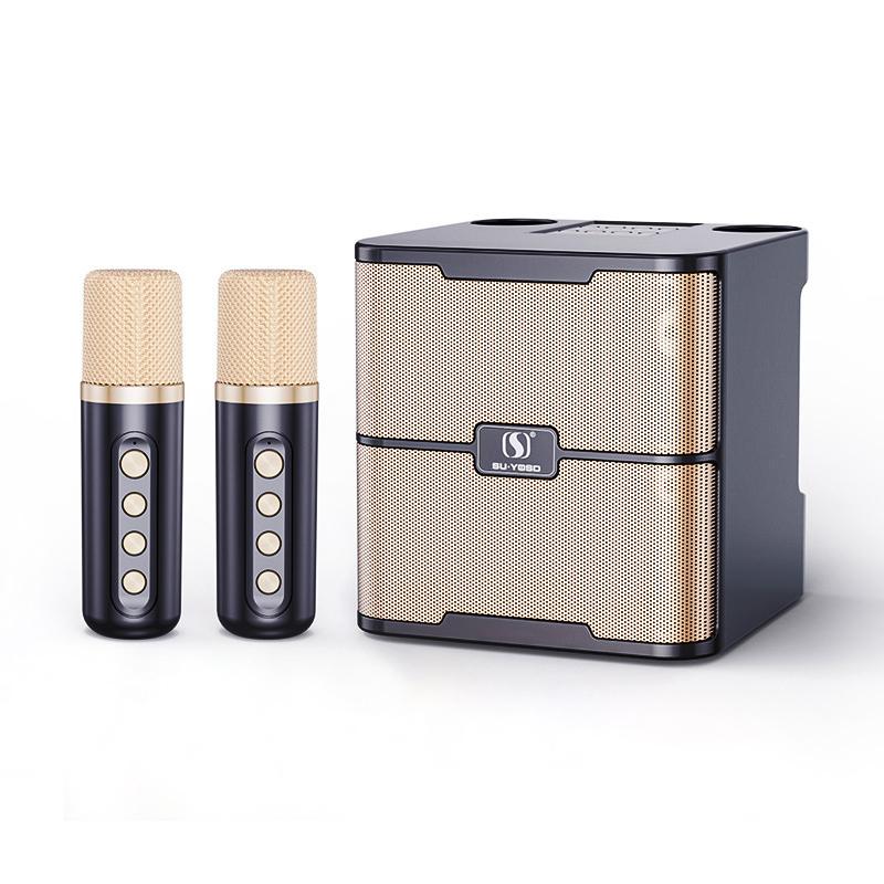 

Portable Karaoke Machine Rechargeable Wireless Karaoke Speaker Machine Bluetooth-compatible 5.0 for Outdoor Party Live Broadcast чорний
