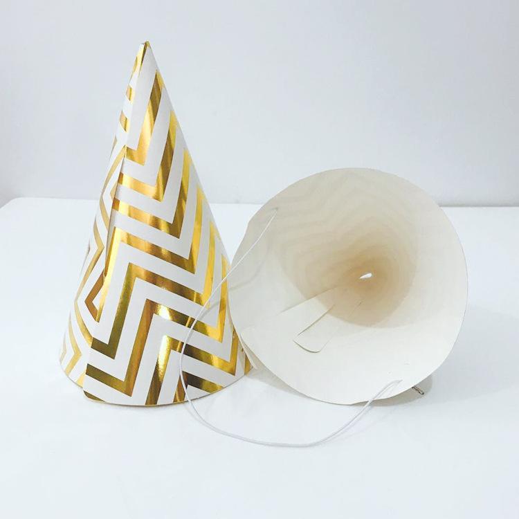 Children'S Birthday Party Decoration Wavy Bronzing Paper Hat Children'S Birthday Hat Party Hat Customization