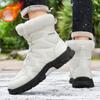 Winter High Top Men's Cotton Shoes with Thickened Fleece for Warmth Men's Snow Boots Trendy Large Size Men's Shoes