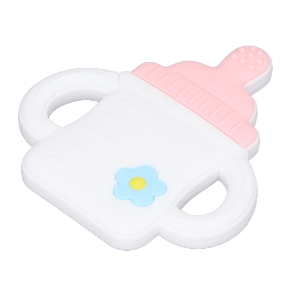 Baby Teether Cartoon Bottle Shape One Piece Soft Flexible Baby Silicone Teether Baby Teething Chew Toys