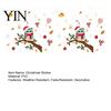 Festive Home Beautification Supplies Cute Christmas Owl Window Sticker, Snowy Branch Candy Glass Decal, Waterproof Self Adhesive Seasonal Wall