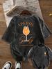 WomenS Casual Summer Washed Cotton TShirt Aperol Spritz Is Always The Answer Graphic Short Sleeve Round Neck Top Tee