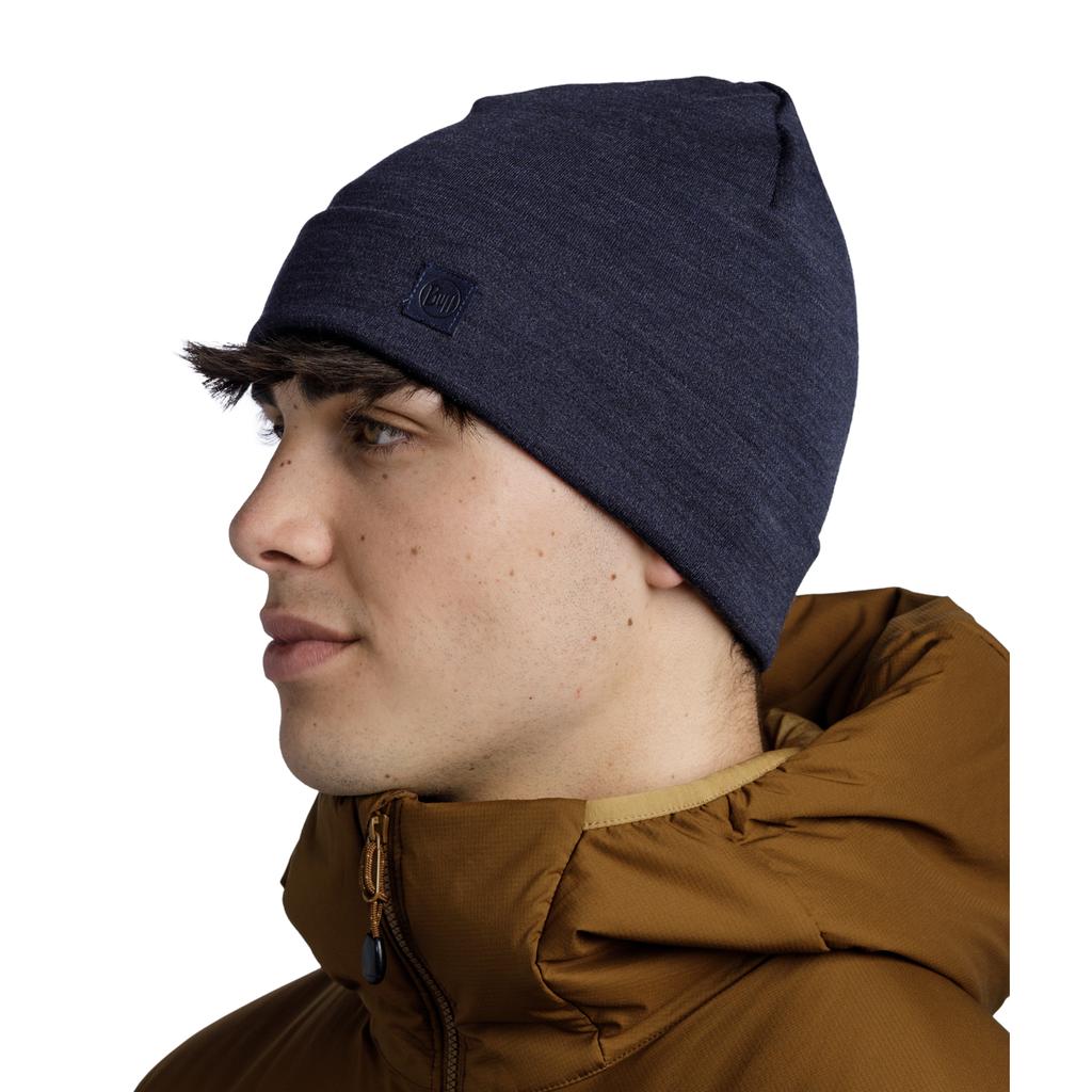 Buff Merino Heavyweight Beanie, Unisex blue Cap