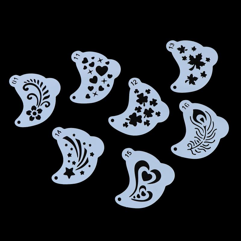20Pcs Reusable Face Painting Stencils - Durable Pet Plastic, Washable & Reusable With Assorted Floral, Spiderweb, Heart Designs